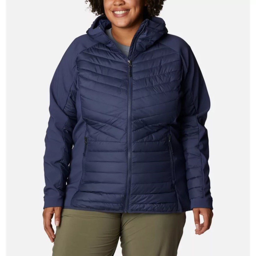 Nächtliche Columbia Damen-Puder Lite-Hybrid-Kapuzenjacke Plus Größe