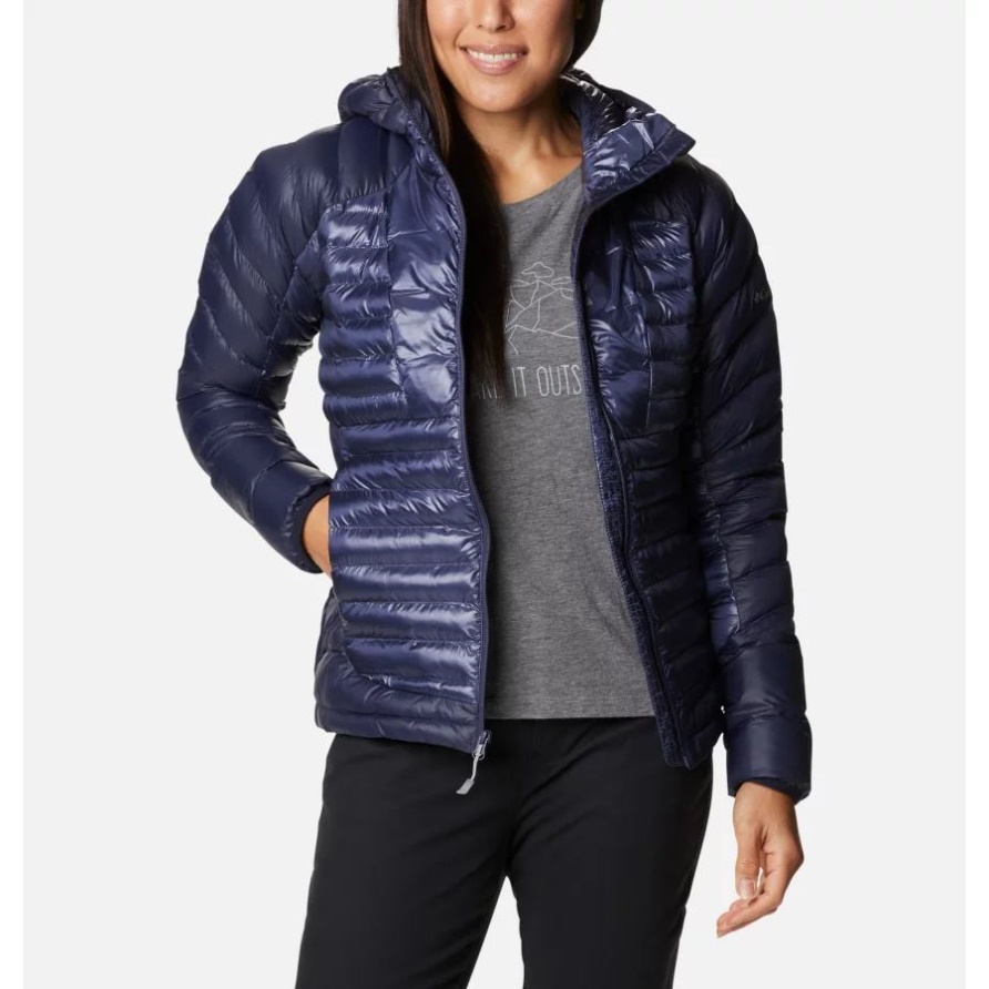 Nachtaktiv/dunkel Nachtaktiv Labyrinthschlaufe Isolierte Kapuzenjacke Für Damen Columbia