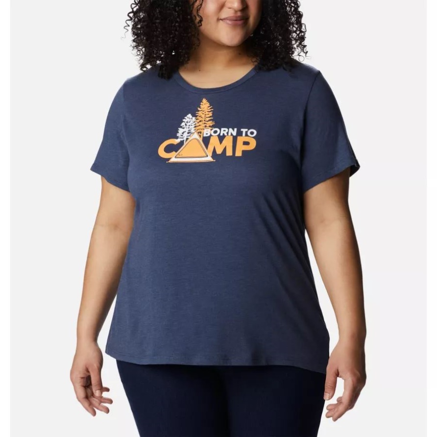 Nächtliches Heidekraut/geboren Zum Camp Gänseblümchen-Tages-Grafik-T-Shirt Für Frauen In Übergröße Columbia