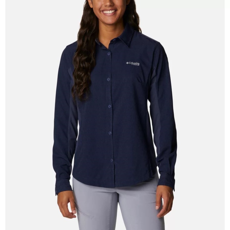 Nächtliches Heather Columbia Damen-Titan-Pass-Irico-Langarmshirt