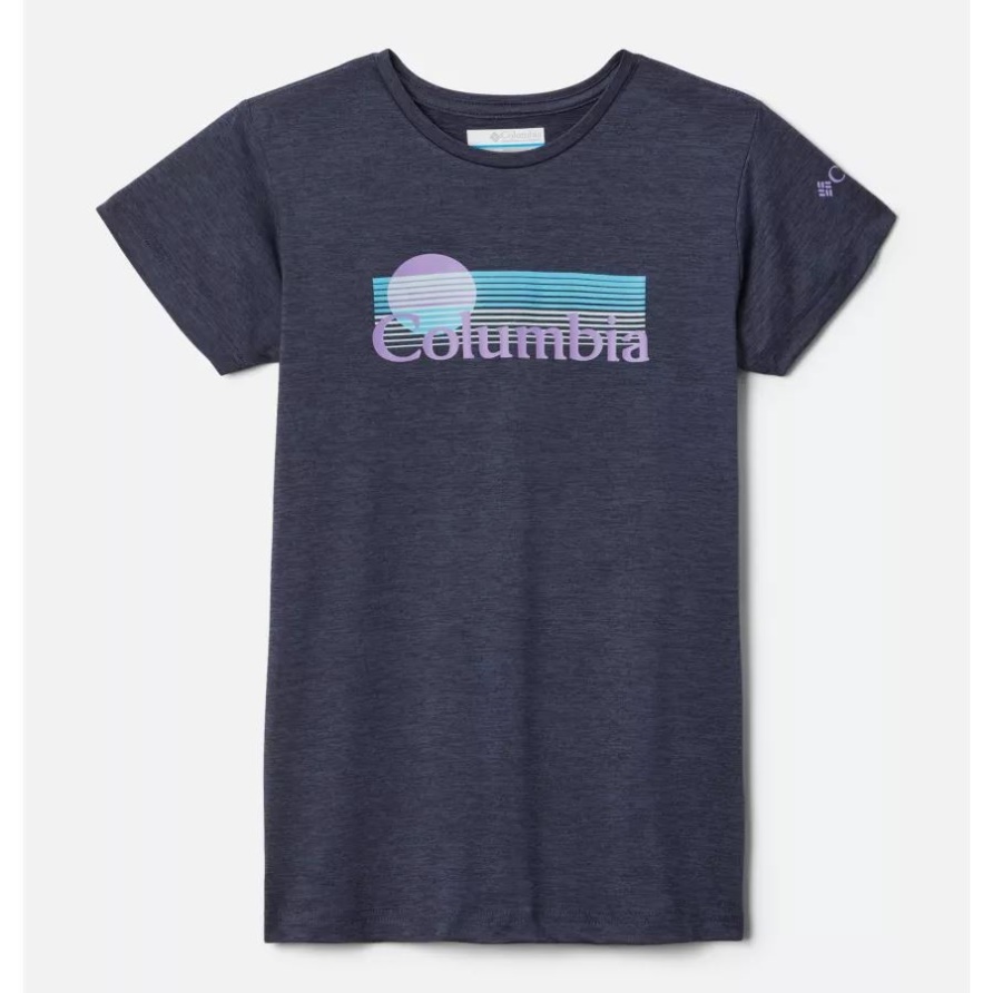 Nächtliches Hthr/umgekehrte Streifen Grafisches Kurzärmliges Grafisches T-Shirt Mission Peak Für Mädchen Columbia