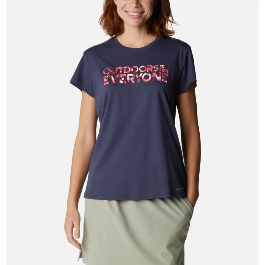 Nocturnal Outdoor Ist Für Jedermann Das Kurzärmlige Rundhalsshirt Mit Cirro-Eis-Grafik Von Columbia Für Damen