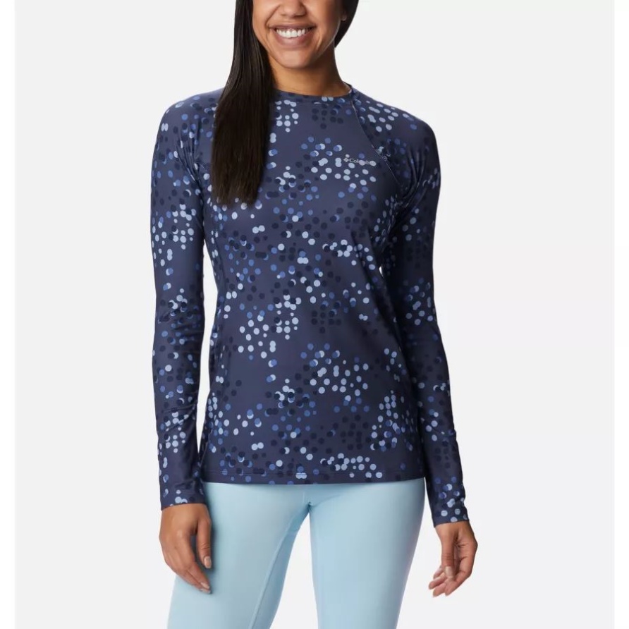 Nächtlicher Polka Dot Print Columbia Midweight Baselayer Crew Für Damen