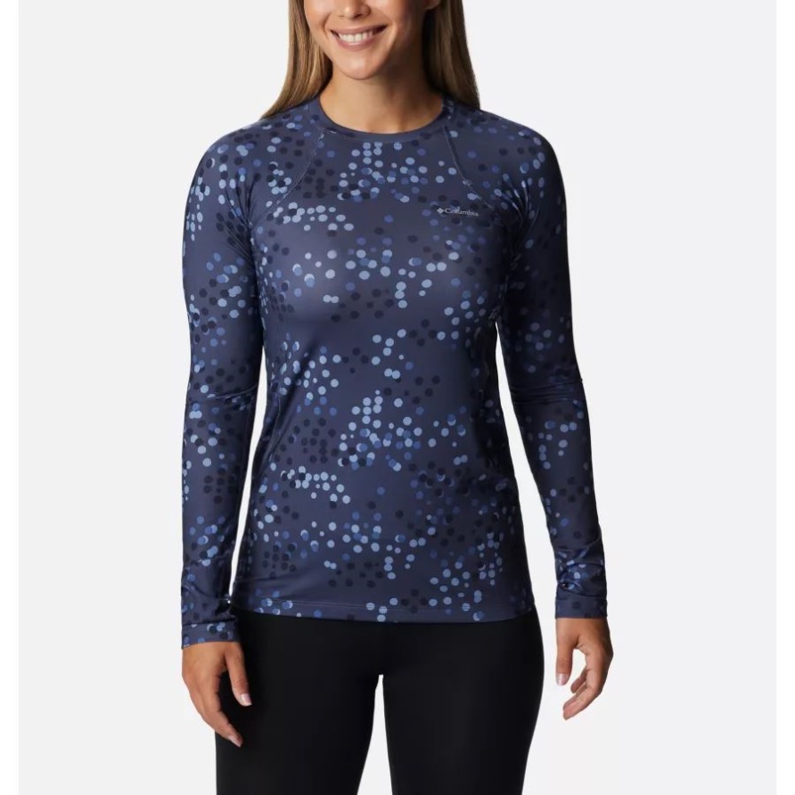 Nächtlicher, Gepunkteter, Mittelschwerer Baselayer Für Damen Mit Rundhalsausschnitt Columbia