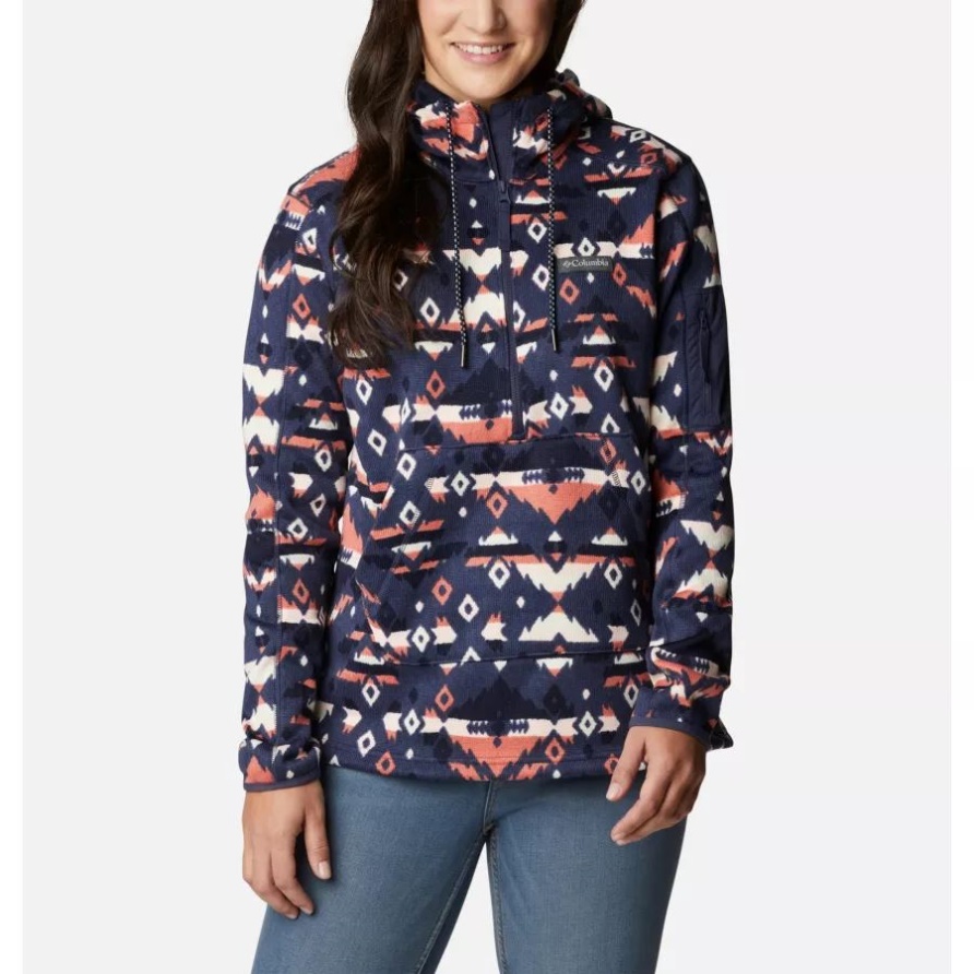 Nächtlicher Rocky Mt Print Damenpullover Wetterfleece Kapuzenpullover Columbia