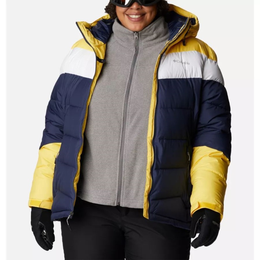Nachtaktiv/weiß/sun Glow Abbott Peak Isolierte Damenjacke Plus Größe Columbia