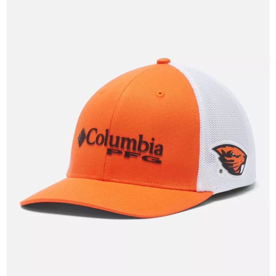 Osu - Spritzig Orange Pfg Mesh Snapback Ball Cap Oregon State Columbia