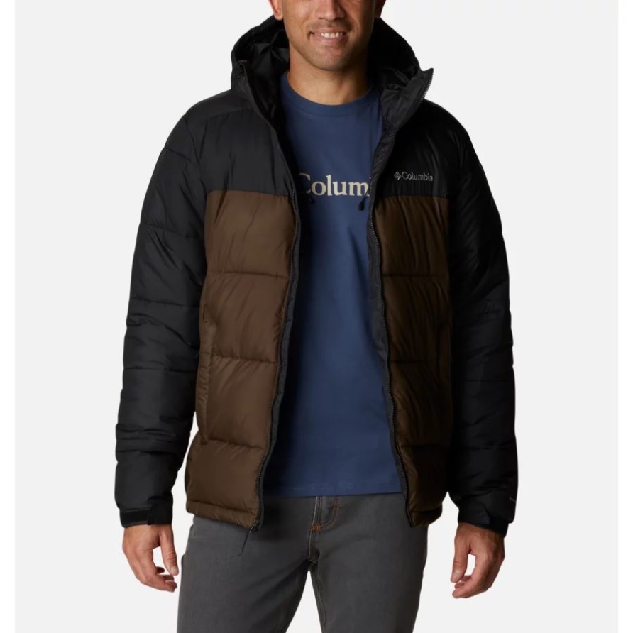 Olivgrün/schwarz Columbia Pike Lake Daunenjacke Mit Kapuze Für Herren