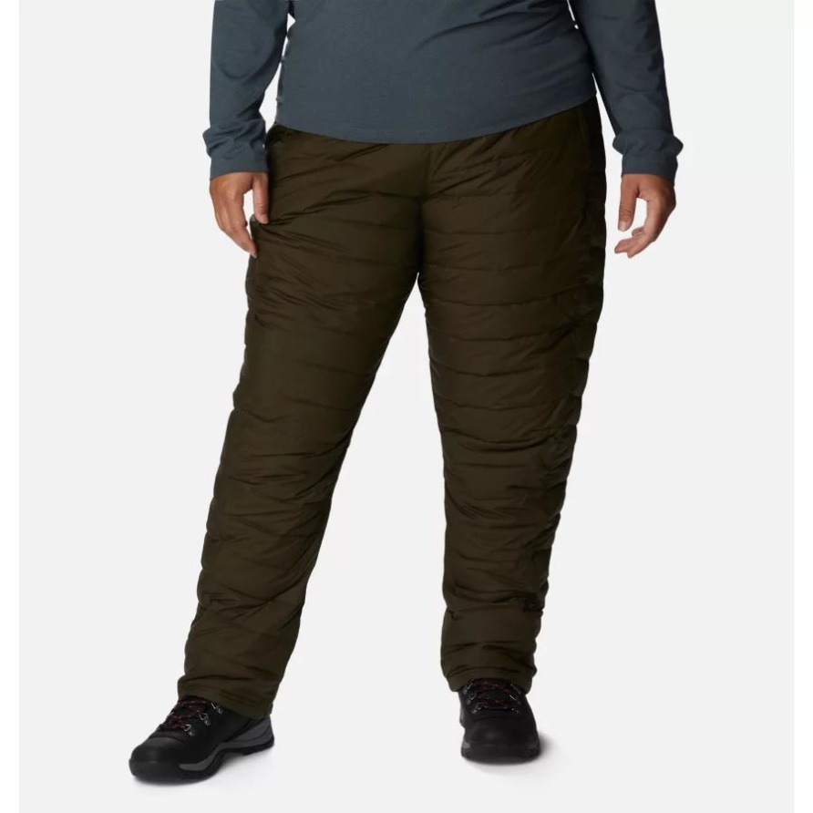 Olivgrün/schwarz Columbia Damen-Powder-Lite-Hose In Übergröße