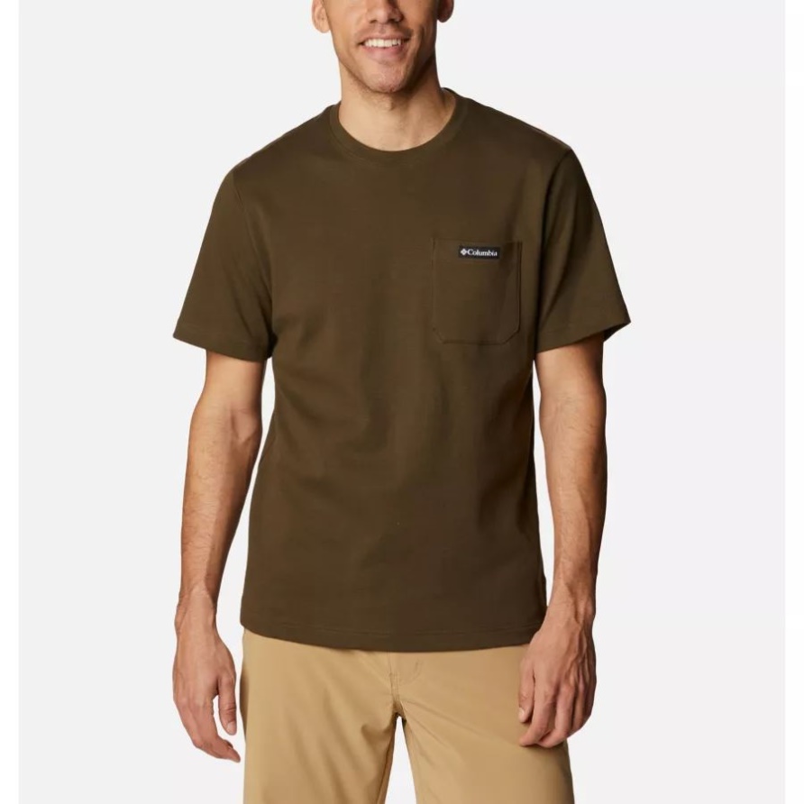 Heritage Park Pocket T-Shirt Für Olivgrüne Columbia-Männer