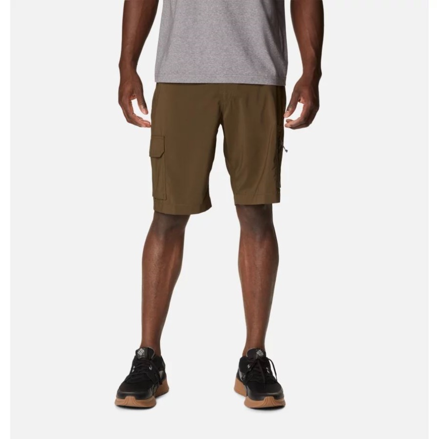 Olivgrüne Columbia Herren-Cargo-Shorts Mit Silbernem Grat