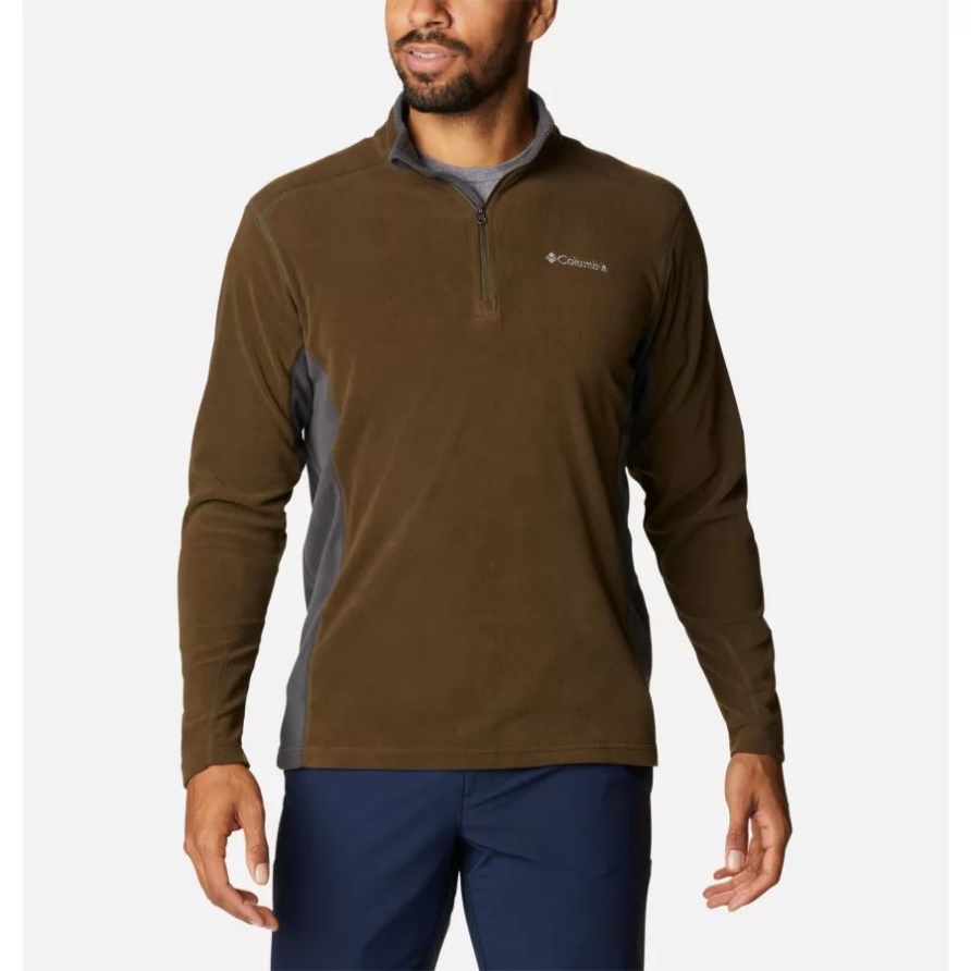 Olivgrün/Haifisch Columbia Klamath Range II Fleecepullover Mit Halbem Reißverschluss Für Herren Groß