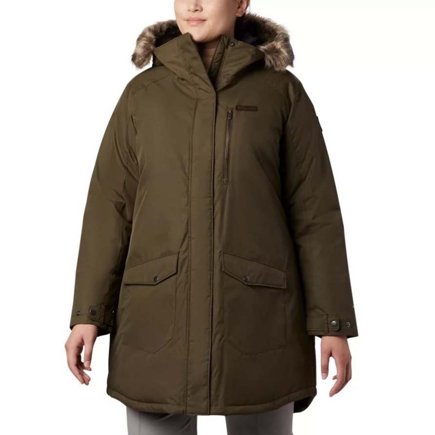 Olivgrüne, Lange, Isolierte Jacke Von Suttle Mountain Für Damen In Übergröße Columbia