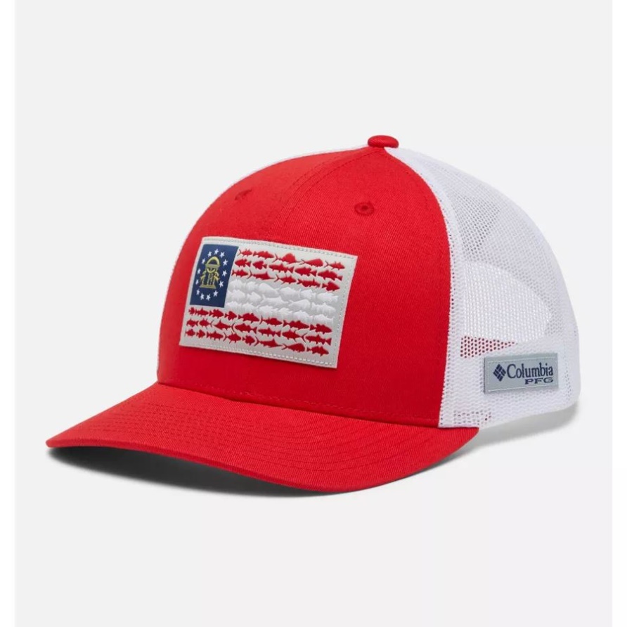 Pfg Fish Flag Mesh Snapback Hohe Krone Red Spark/georgia Flag Columbia