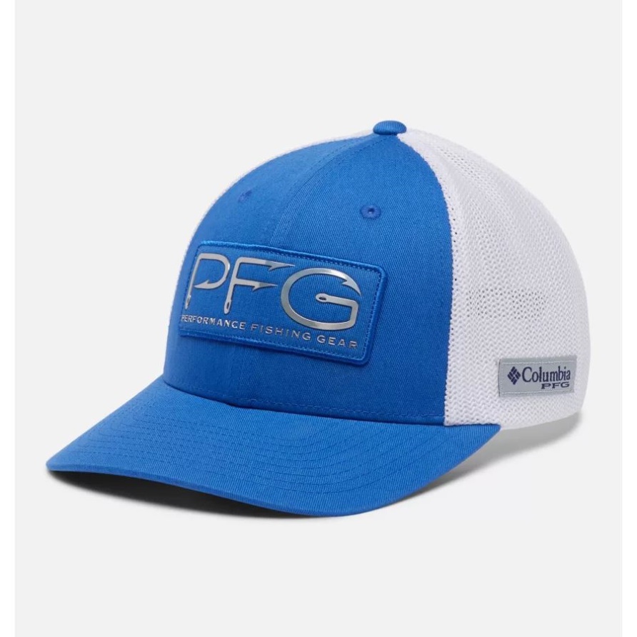Pfg Hooks Mesh Ball Cap Mid Crown Vivid Blue/Silver Columbia
