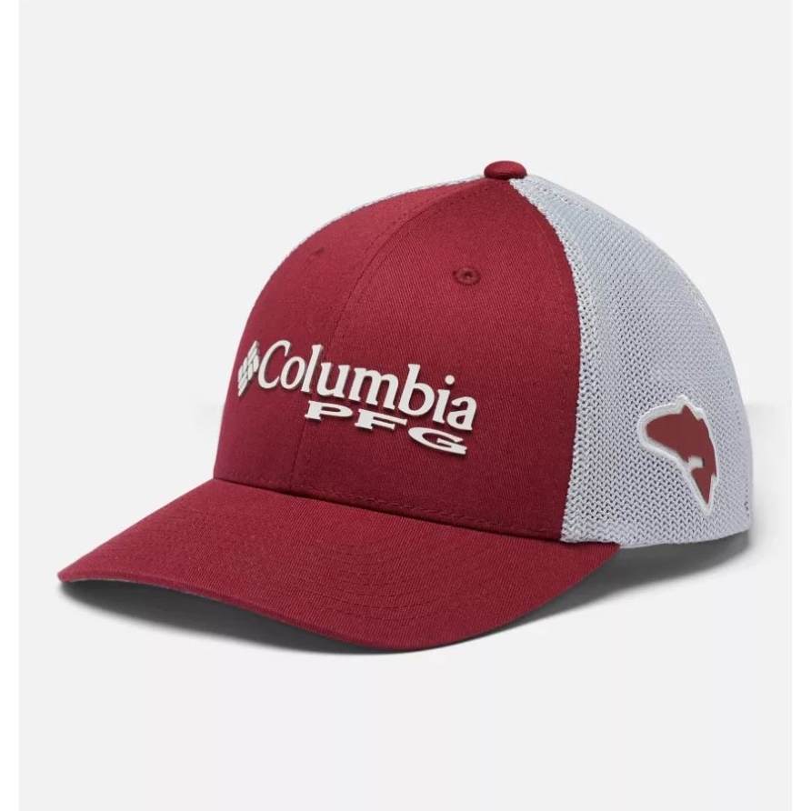 Netzkappe Mit Pfg-Logo, Hohe Krone, Roter Jaspis/cooles Grau/Redfish Columbia