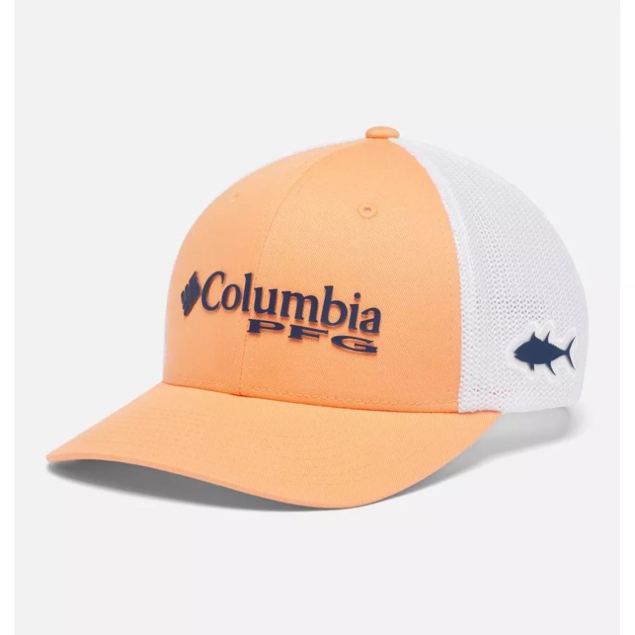 Ballkappe Aus Mesh Mit Pfg-Logo Low Crown Columbia Bright Nektar/Weiß