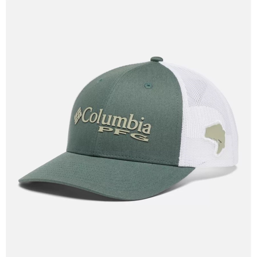 Snapback Mit Pfg-Logo, Mesh, Niedrige Krone, Columbia-Metall/Safari