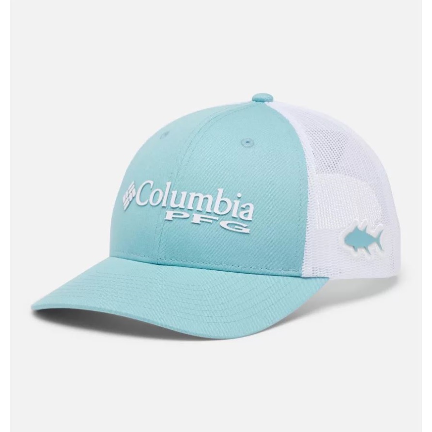 Snapback Mit Pfg-Logo, Mesh, Niedrige Krone, Sea Wave/White Columbia
