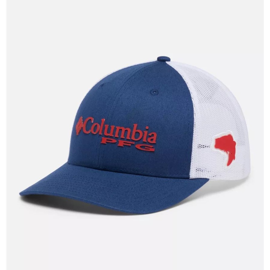 Snapback Mit Pfg-Logo Mesh, Mittlere Krone, Carbon/Red Spark Columbia