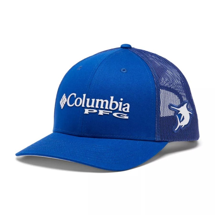 Snapback Mit Pfg-Logo, Mesh, Mittlere Krone, Columbia Blue Macaw/Weiß/Marlin