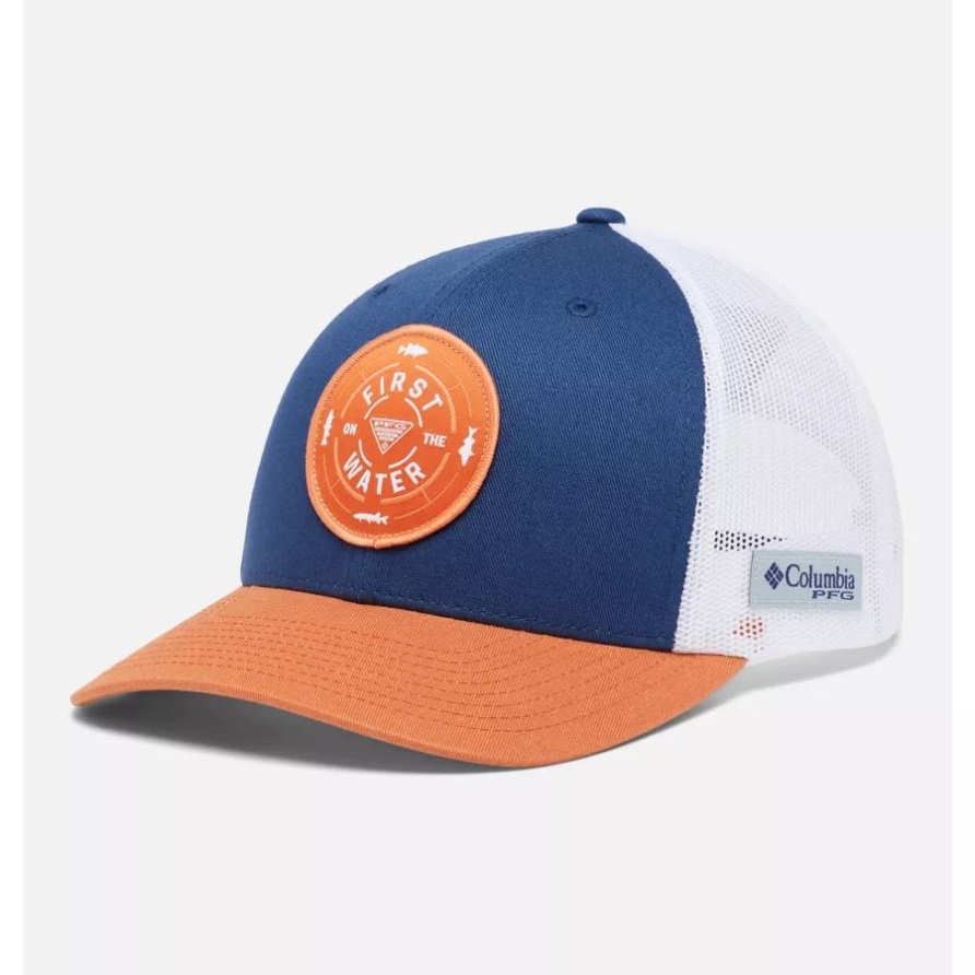 Pfg Patch Mesh Snapback Hohe Krone Carbon/island Orange/freshwater Fotw Columbia