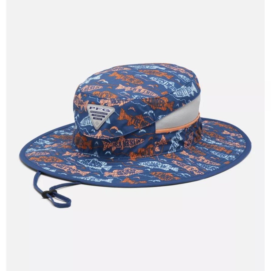Pfg Super Backcast Booney Hat Carbon/fishfinder Print Columbia