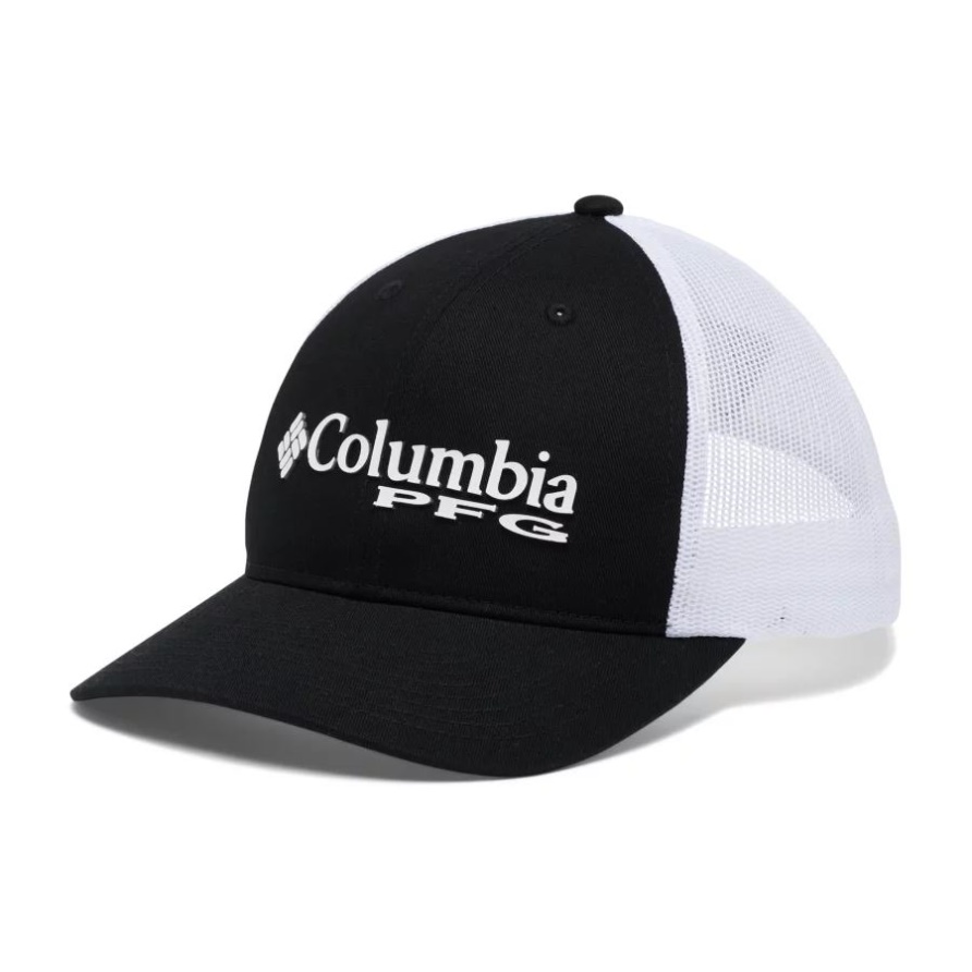 Pfg Trucker Snapback Columbia Schwarz/weiß/gestapeltes Logo