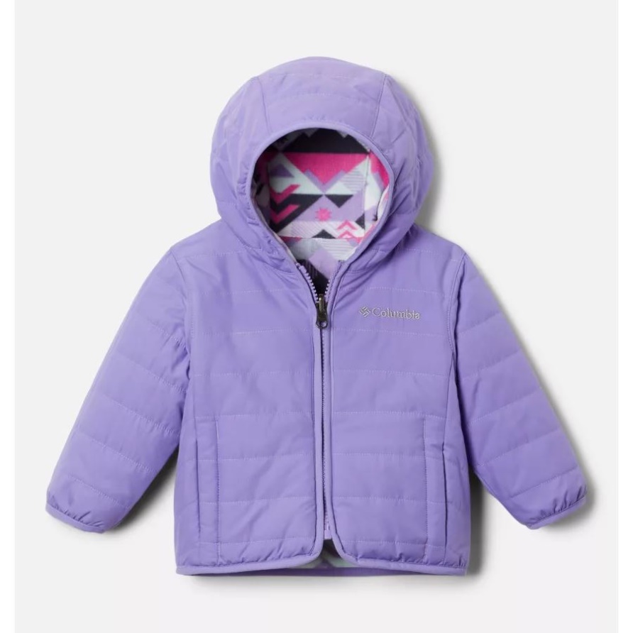 Paisley Lila/Weiß Checkpoint Columbia Wendejacke Für Kleinkinder Mit Doppeltem Ärger