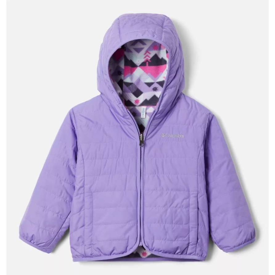 Paisley Lila/Weiß Checkpoint Columbia Wendejacke Für Kleinkinder Mit Doppeltem Ärger