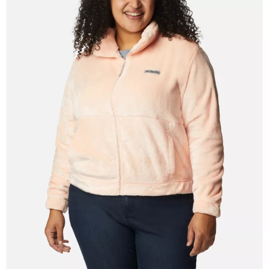 Peach Blossom Columbia Damen-Kaminjacke Mit Durchgehendem Reißverschluss Plus Größe