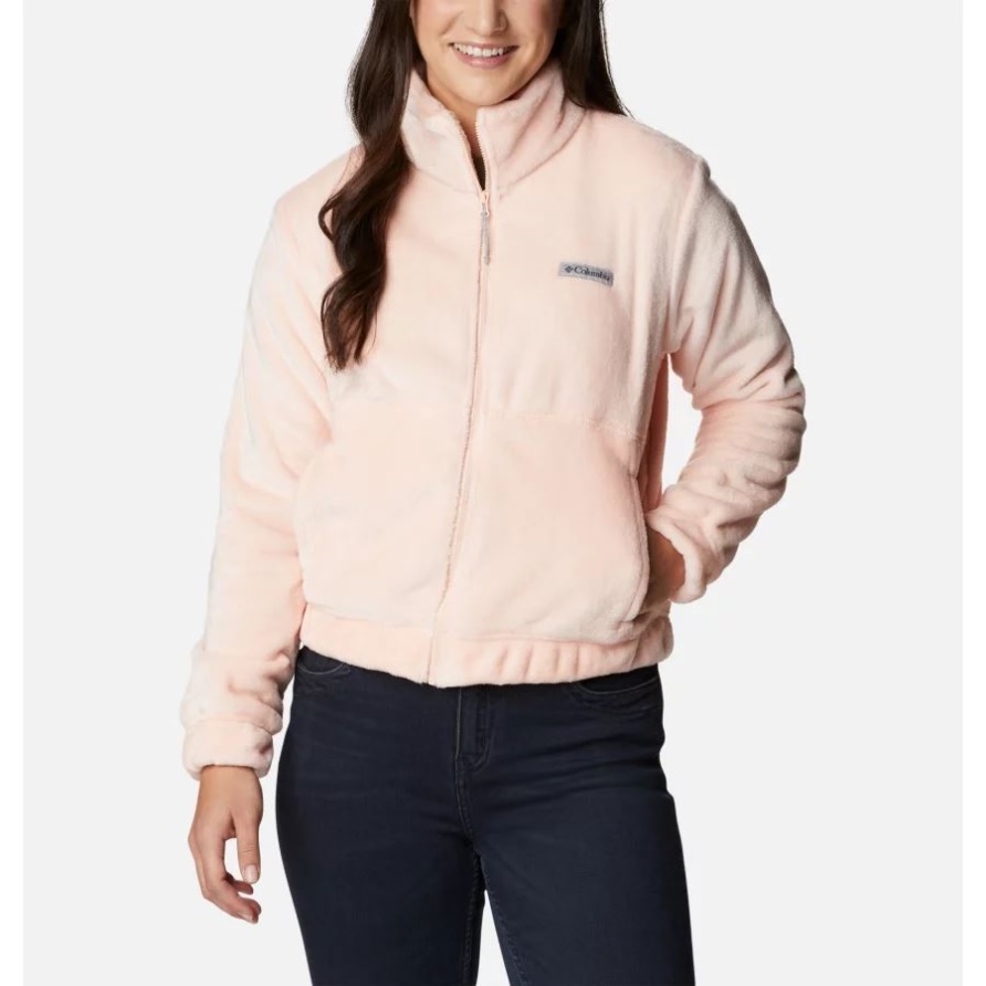 Peach Blossom Columbia Damen-Kaminjacke Mit Durchgehendem Reißverschluss