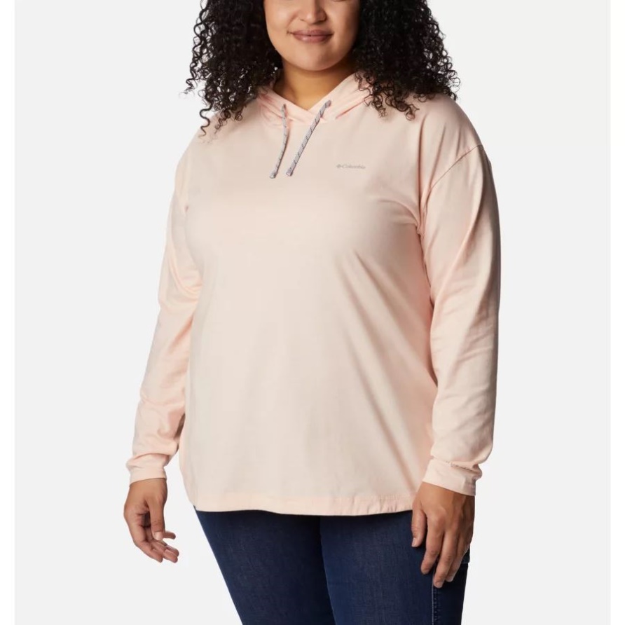 Pfirsichblüte Heather Columbia Sun Trek Kapuzenpullover Für Damen In Übergröße