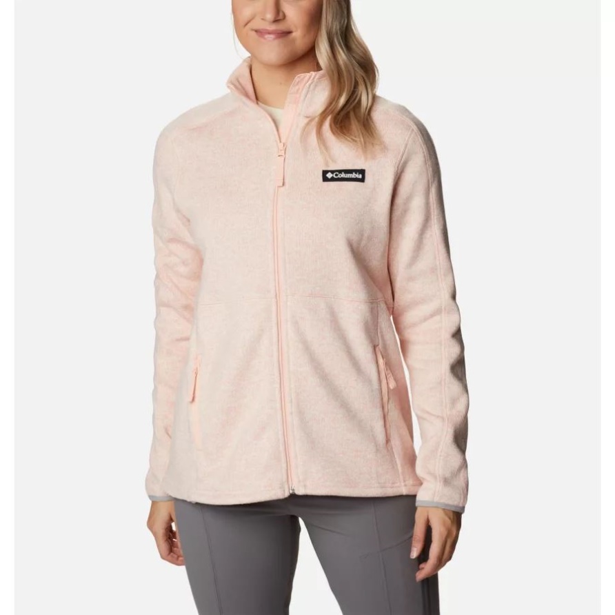Pfirsichblüten-Heide-Damen-Pullover Wetter-Fleece-Jacke Mit Durchgehendem Reißverschluss Columbia