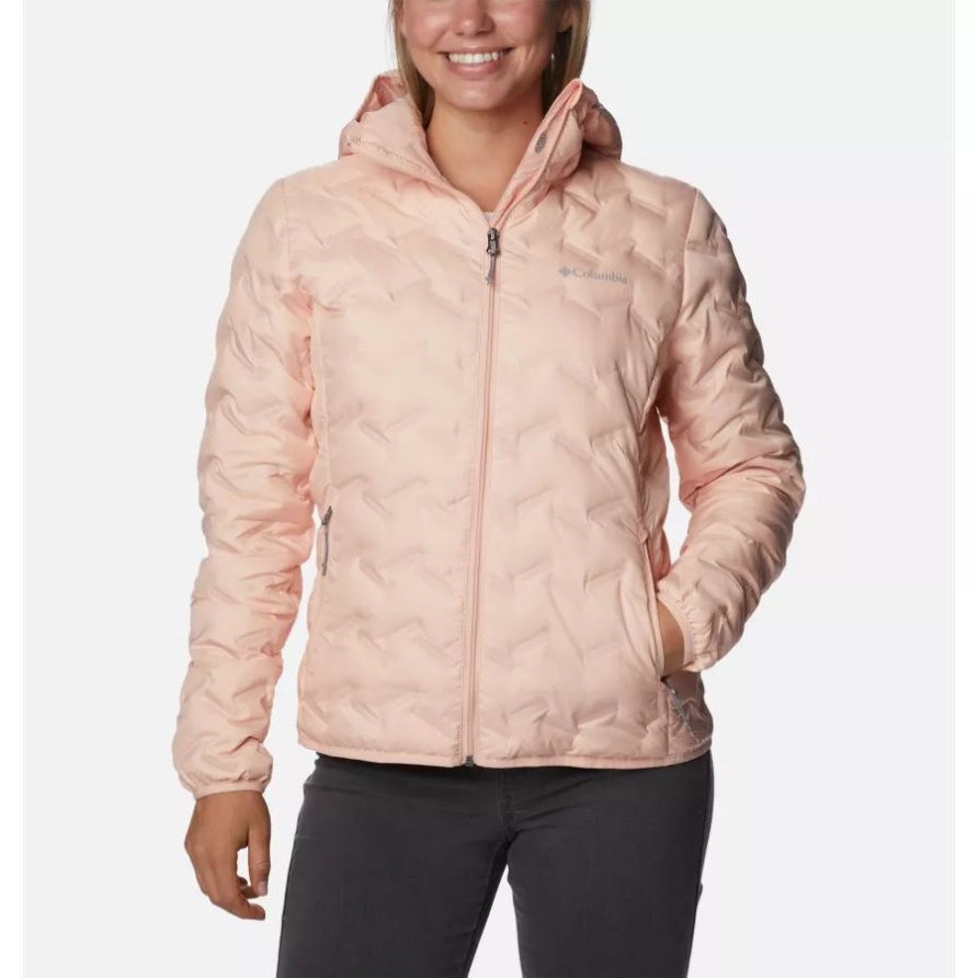 Pfirsichblüte Delta Ridge Daunenjacke Mit Kapuze Für Damen Columbia