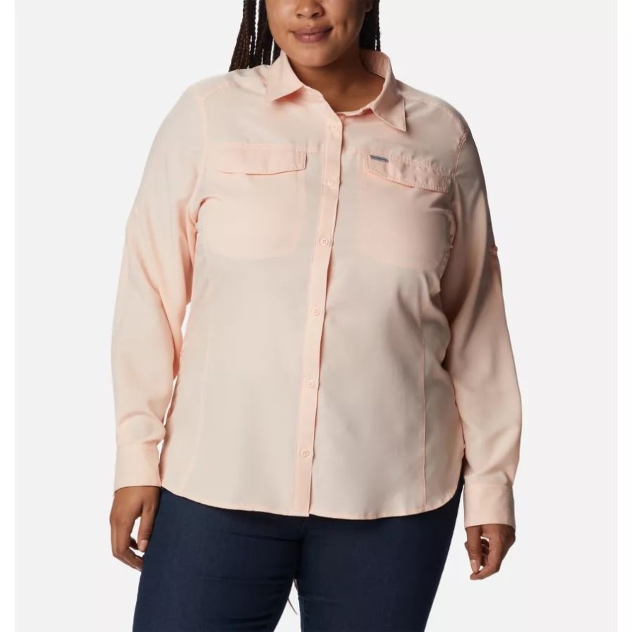 Pfirsichblüte Damen Silver Ridge Lite Langarmshirt Plus Größe Columbia
