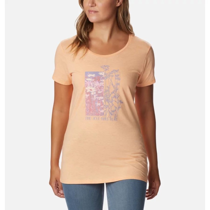 Pfirsich Hthr/find Gänseblümchen-Tagesgraphik-T - Shirt Ihrer Wilden Grafischen Kolumbien-Frauen