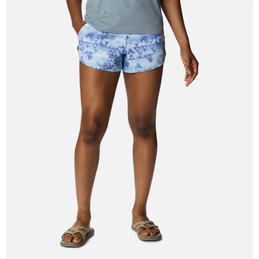 Purple Lotus/Distant Peaks Columbia Damen-Shorts Mit Bogata-Bay-Stretch-Print