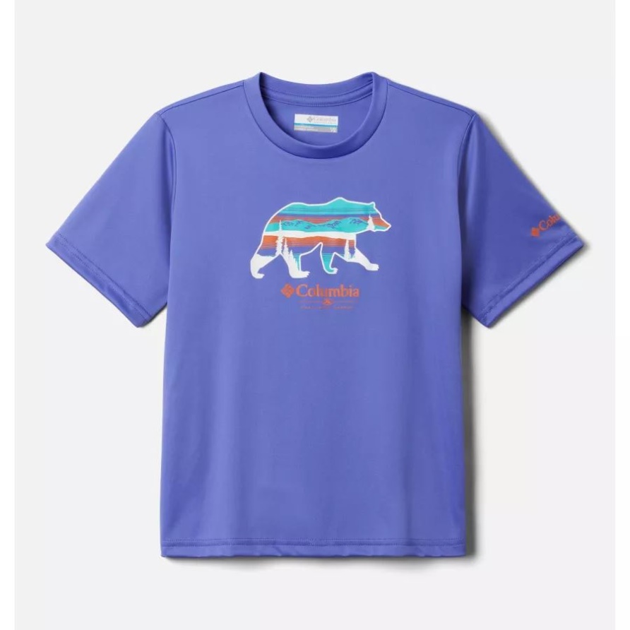 Lila Lotus/szenischer Spaziergang Grafik Grizzly Ridge Kurzarm-Grafik-T-Shirt Für Columbia-Jungen