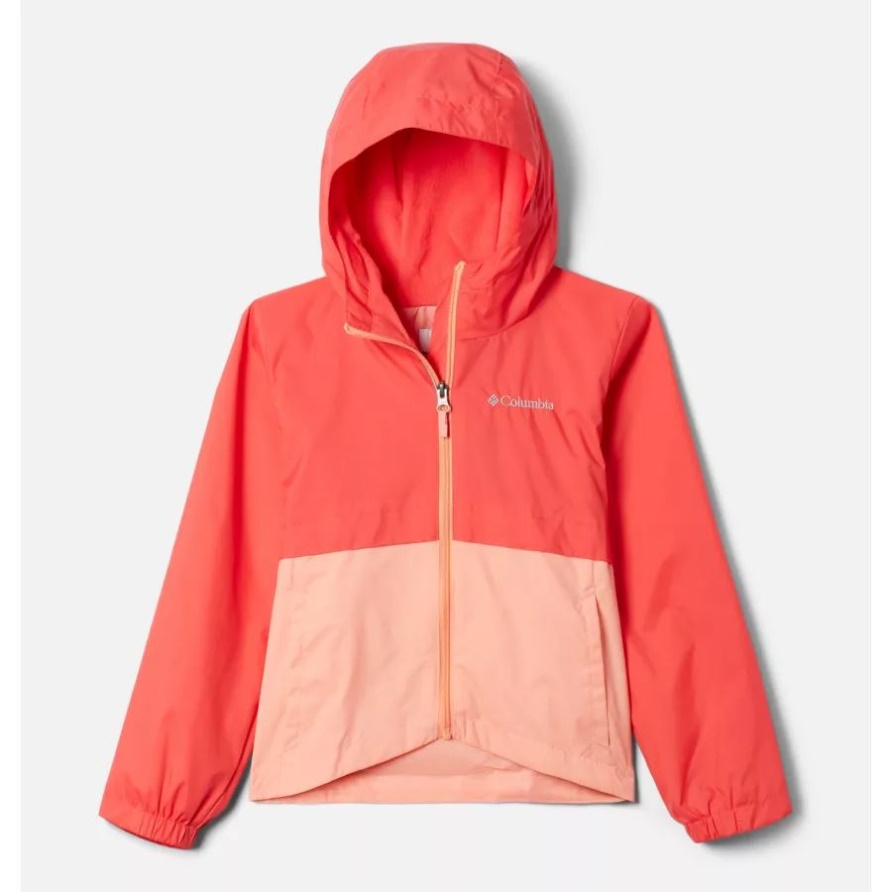 Red Hibiscus/Coral Reef Columbia Rain-Zilla-Jacke Für Mädchen
