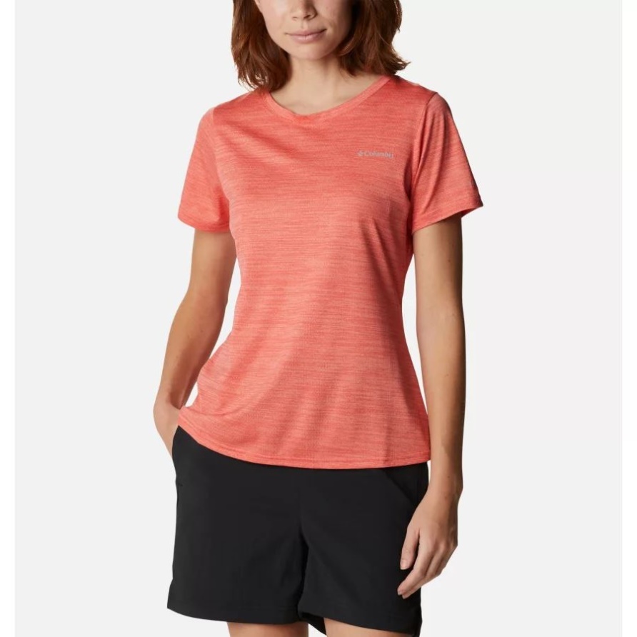 Rot Hibiskus Meliert Alpine Chill Zero Technisches T-shirt Für Damen Columbia