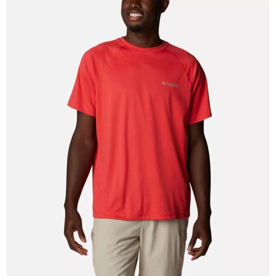 Red Hibiscus Herren Pfg Zero Rules Ice Kurzarmshirt Columbia