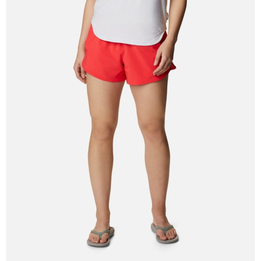 Roter Hibiskus Bogata Bay Stretch-Shorts Für Damen Columbia