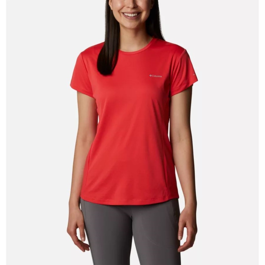 Rotes Hibiskus Damen-zero Ice Cirro-cooles Kurzarmshirt Columbia