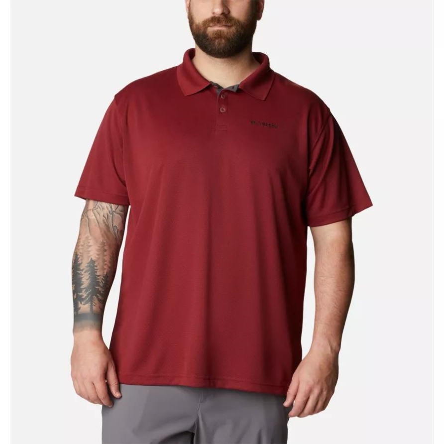 Roter Jaspis Columbia Herren Nutzer Poloshirt Groß