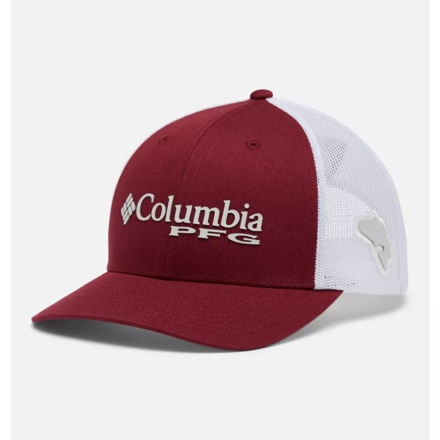 Roter Jaspis/cooles Grau/rotfisch Pfg Logo Mesh Snapback Mid Crown Columbia
