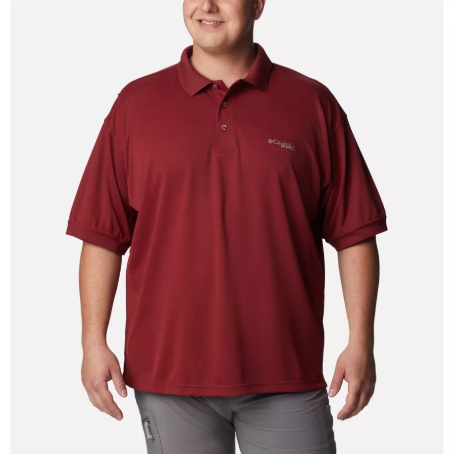 Roter Jaspis Herren Pfg Perfect Cast Poloshirt Big Columbia