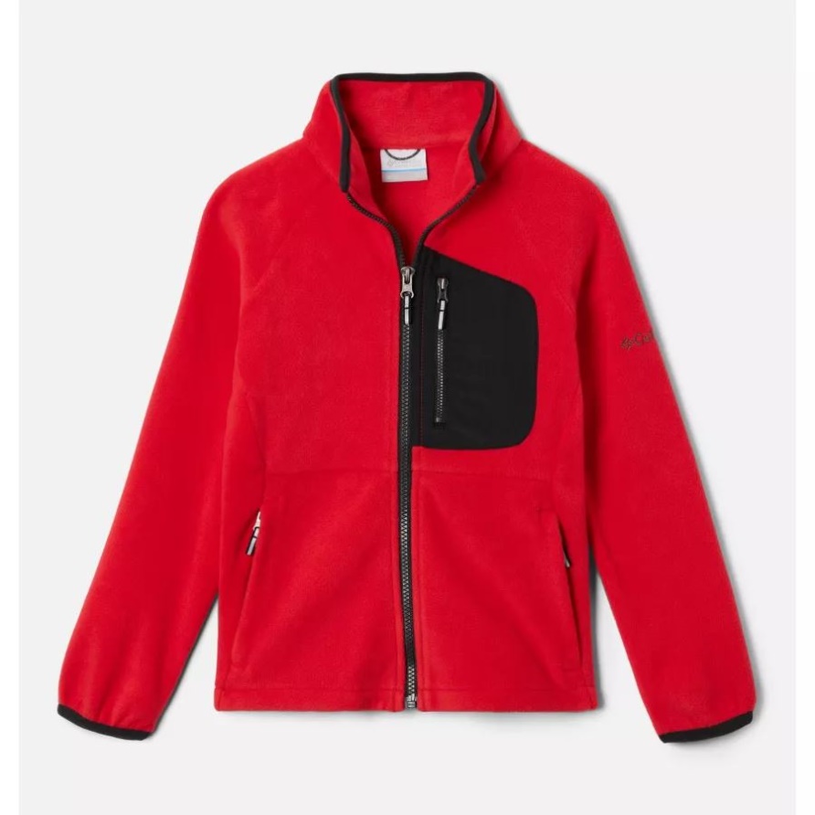 Rote Lilie/schwarze Jugend Fast Trek Iii Fleecejacke Columbia