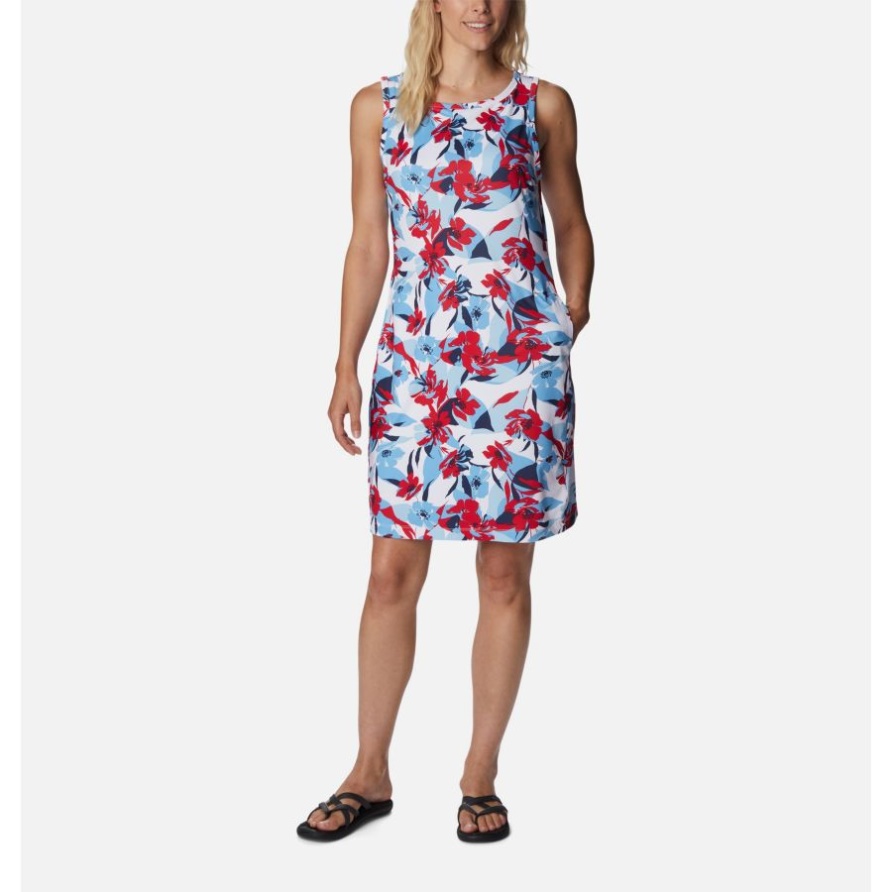Rotes Lilien-/Pop-Flora-Kleid Mit Chill-River-Print Für Damen Columbia