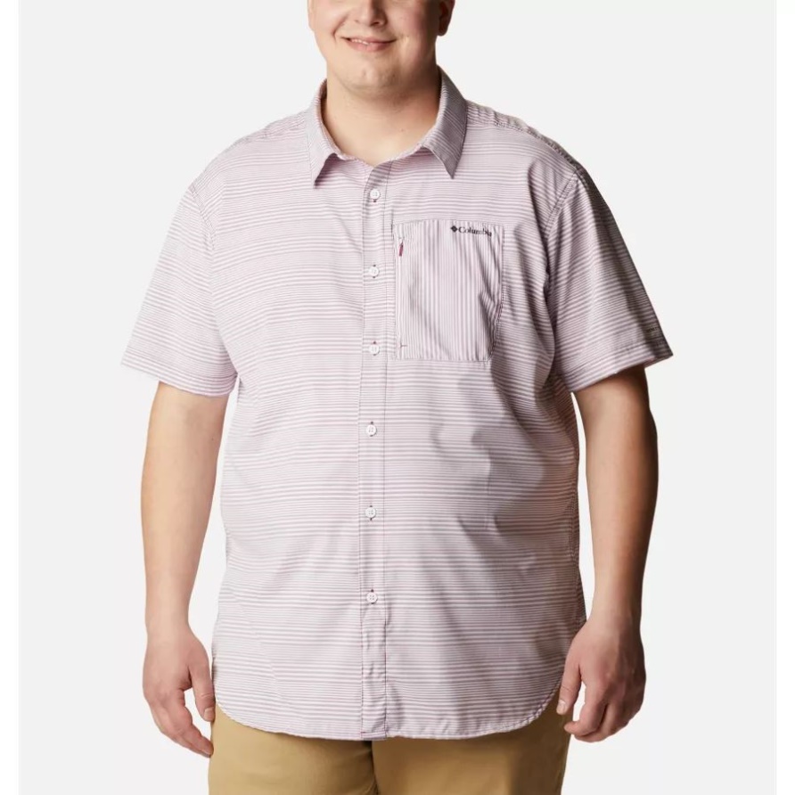 Red Onion Wave Crest Stripe Columbia Twisted Creek Iii Kurzarmshirt Für Herren Groß